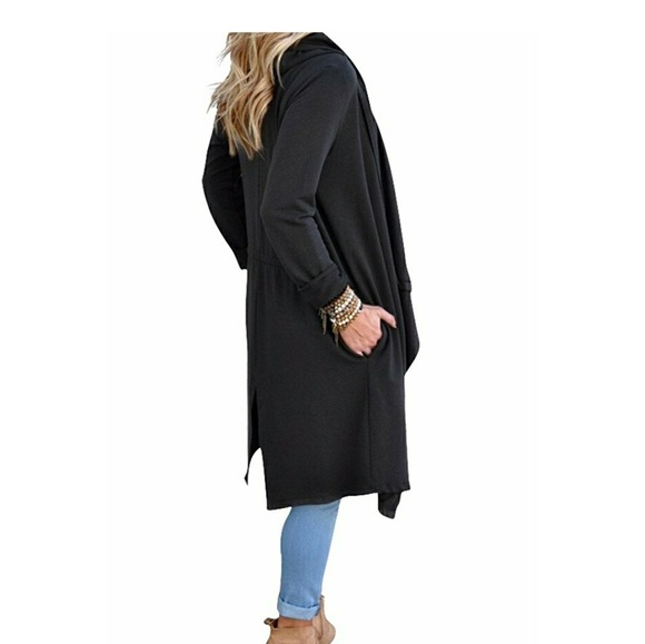 ADINA Long Open Front Cardigan - Picture 2 of 4